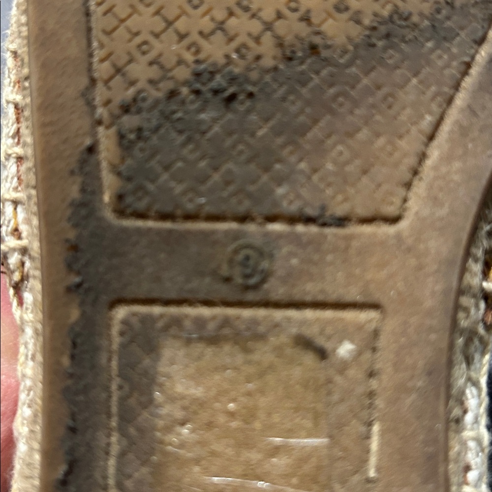 Tory Burch Sidney Espadrilles Size 9 Canvas Logo Flats Neutral - Picture 5 of 7
